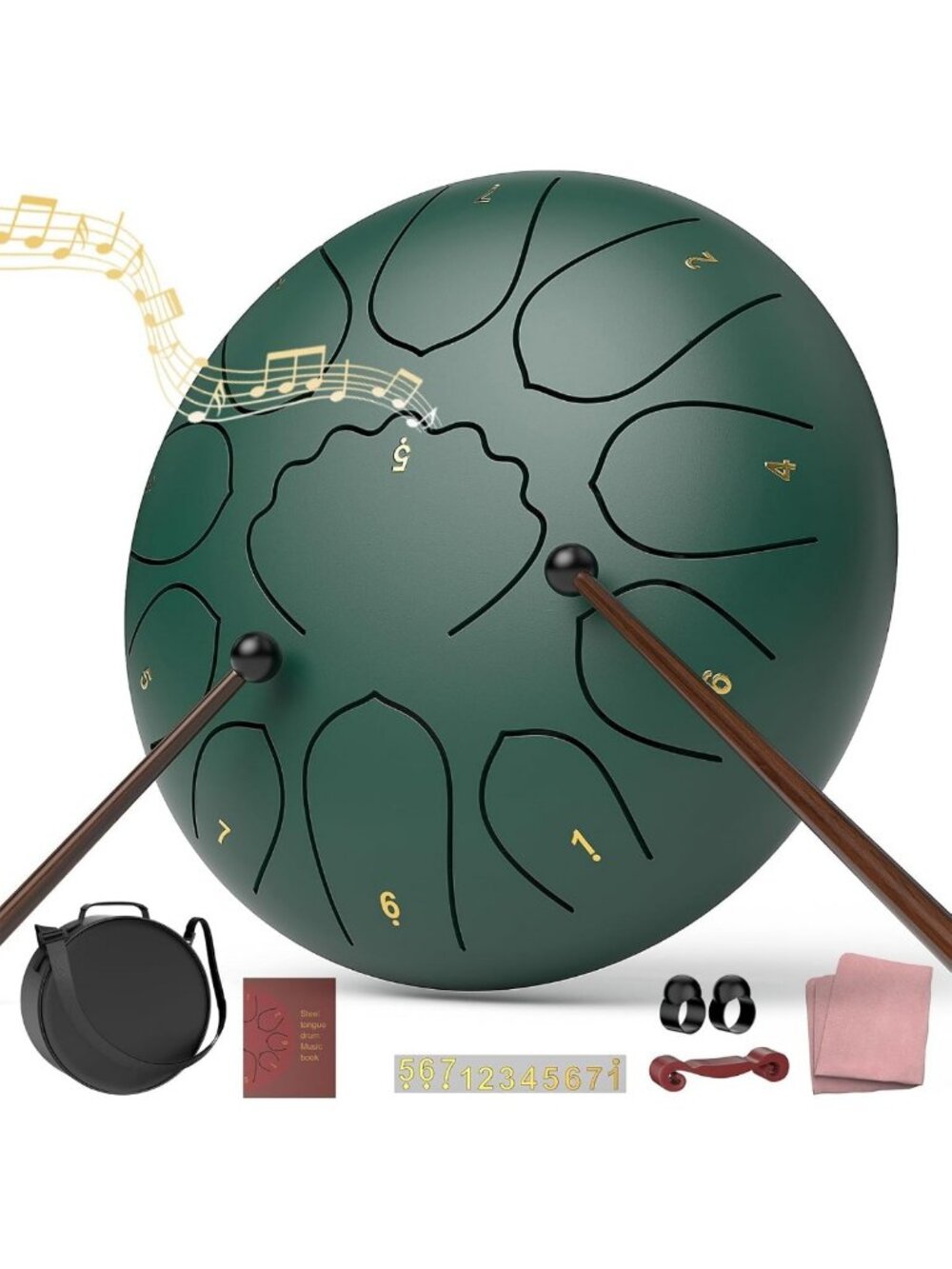 Outdoor 8" Steel Tongue Drum - 11 Notes, Waterproof Meditation Chime & Music Set